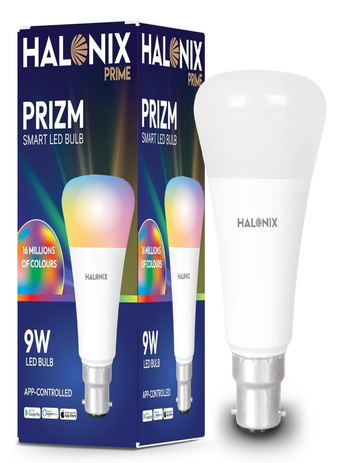 Halonix مصباح هالونيكس الذكي بتقنية الواي فاي LED بقوة 9 واط B22D (16 مليون لون + أبيض دافئ/أبيض محايد/أبيض) (متوافق مع أمازون أليكسا ومساعد جوجل) - Image 1